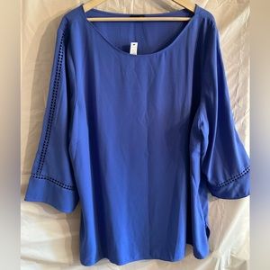 Talbots Blue blouse with sleeve detail